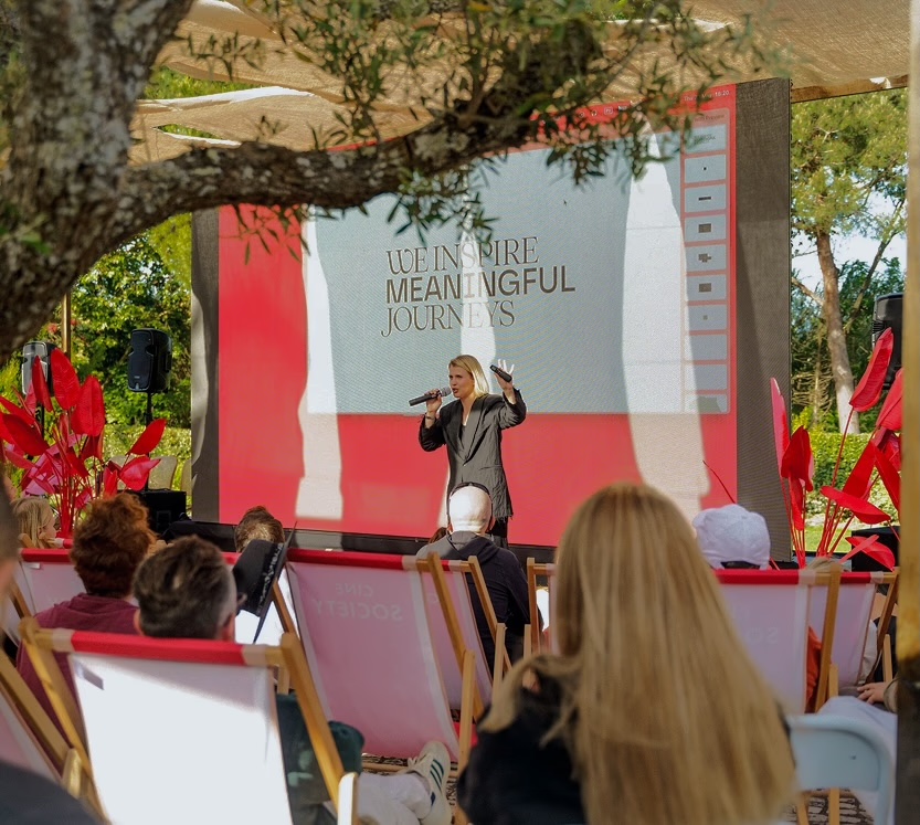 Talks on the open-air stage