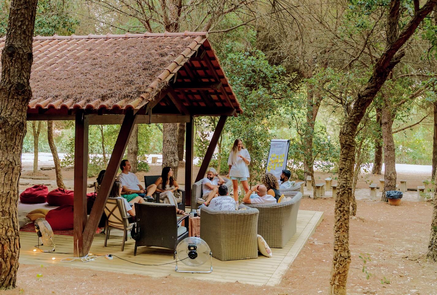 A session in the pine forest at DOMA